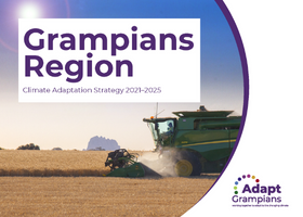 Tractor ploughing dry crop in Grampians region